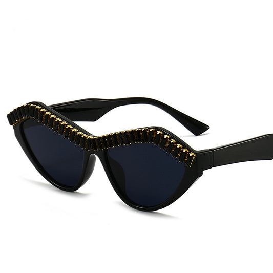 Occhiali da sole farfalla con strass