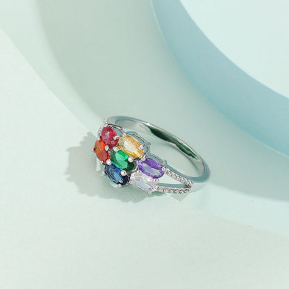 Anello zirconi colorati da donna