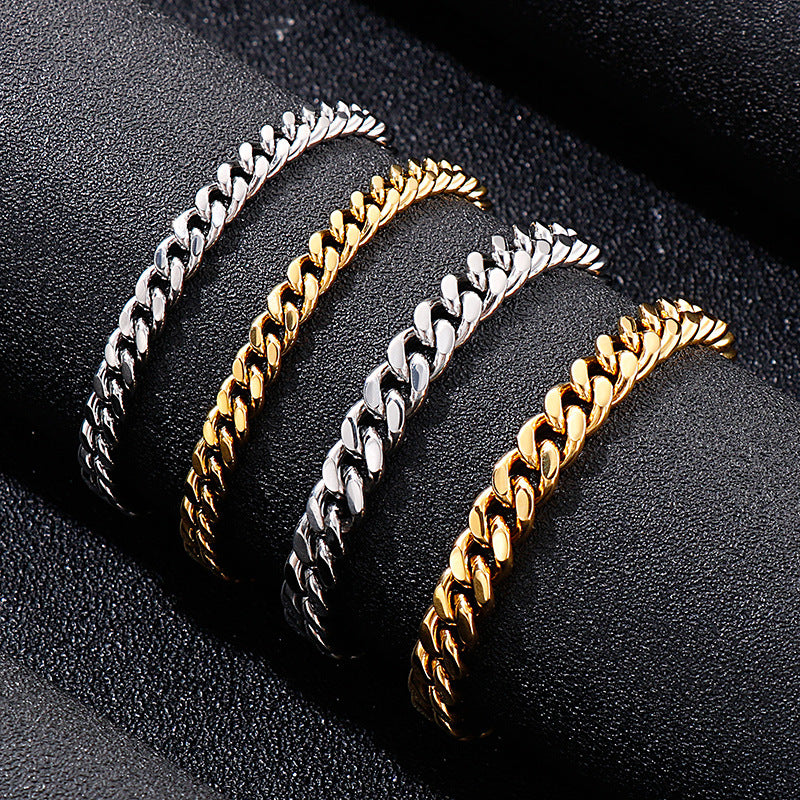 Bracciale catena cubana titanato