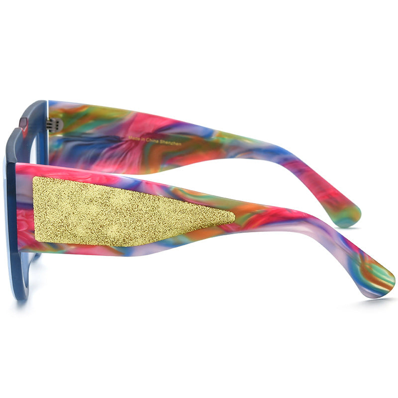 Occhiali cat-eye multicolore satinati