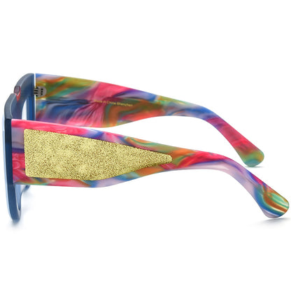 Occhiali cat-eye multicolore satinati