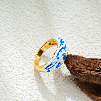 Collana ceramica blu e bianca