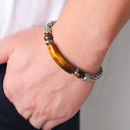 Bracciale occhio di tigre da uomo