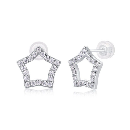 Orecchini moissanite argento stella