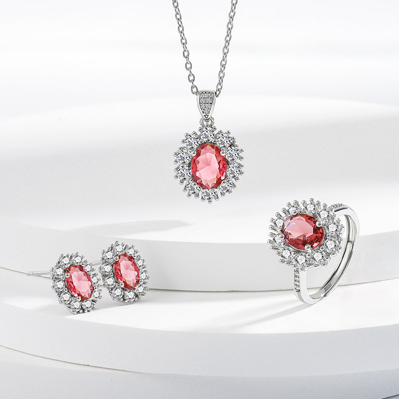 Set collana anello orecchini diamanti da donna