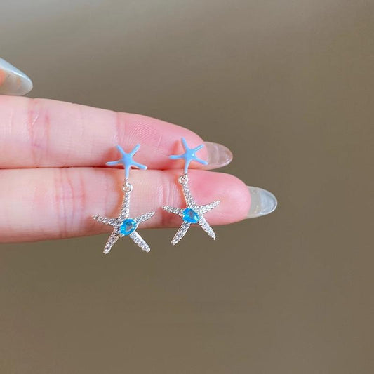 Orecchini stella marina blu