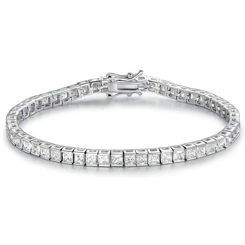 Braccialetto Tennis Zircone Quadrato