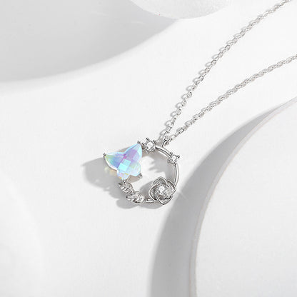 Collana farfalla argento in vetro