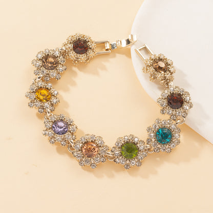 Set collana, orecchini e bracciale strass