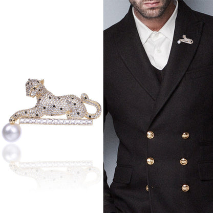 Spilla leopardo rame