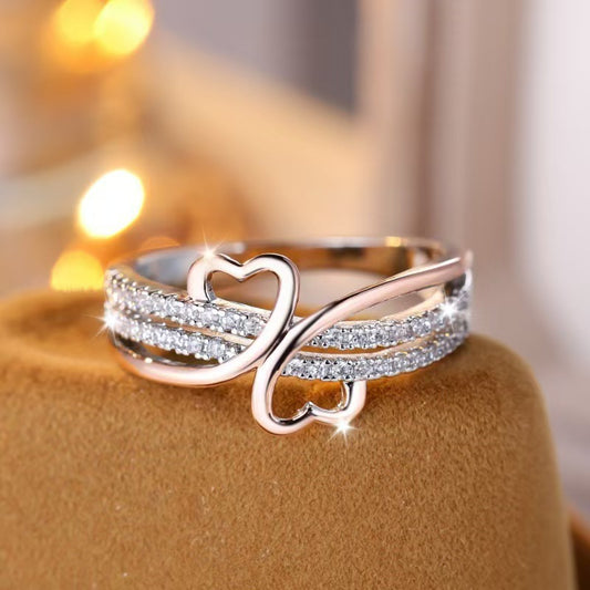 Anello Cuore Bicolore