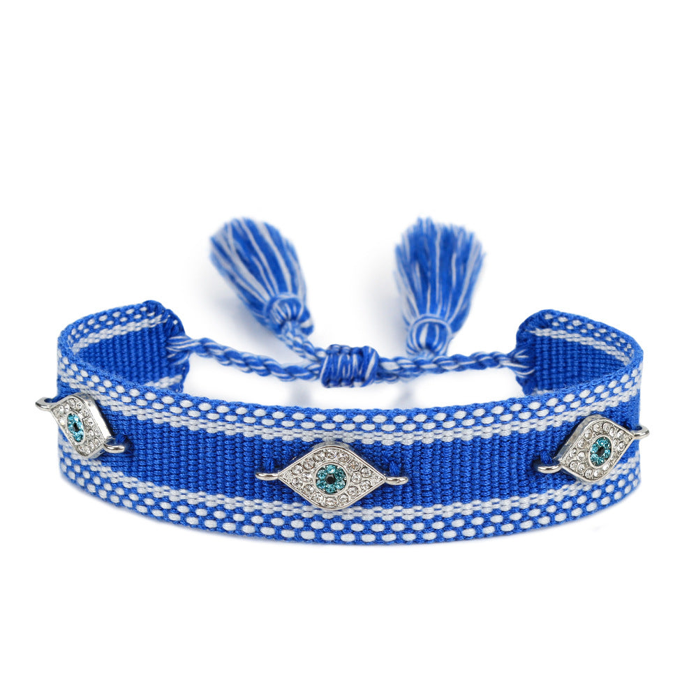 Bracciale occhio blu intrecciato