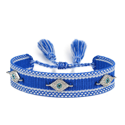 Bracciale occhio blu intrecciato