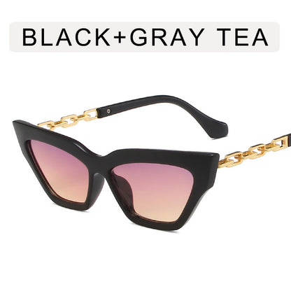 Occhiali da sole cat eye con catena