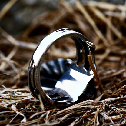 Anello zodiacale coniglio d'acciaio