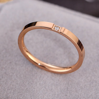 Anello zirconi di coppia in titanio