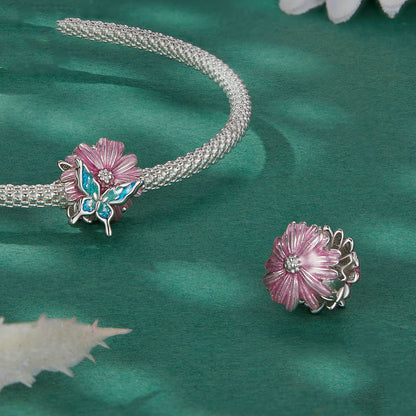 Charm farfalla crisantemo