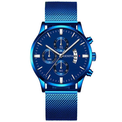 Orologio calendario quarzo mesh