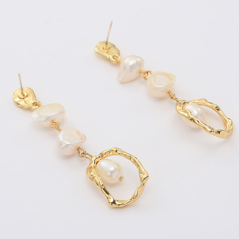 Orecchini perla d'acqua dolce oro
