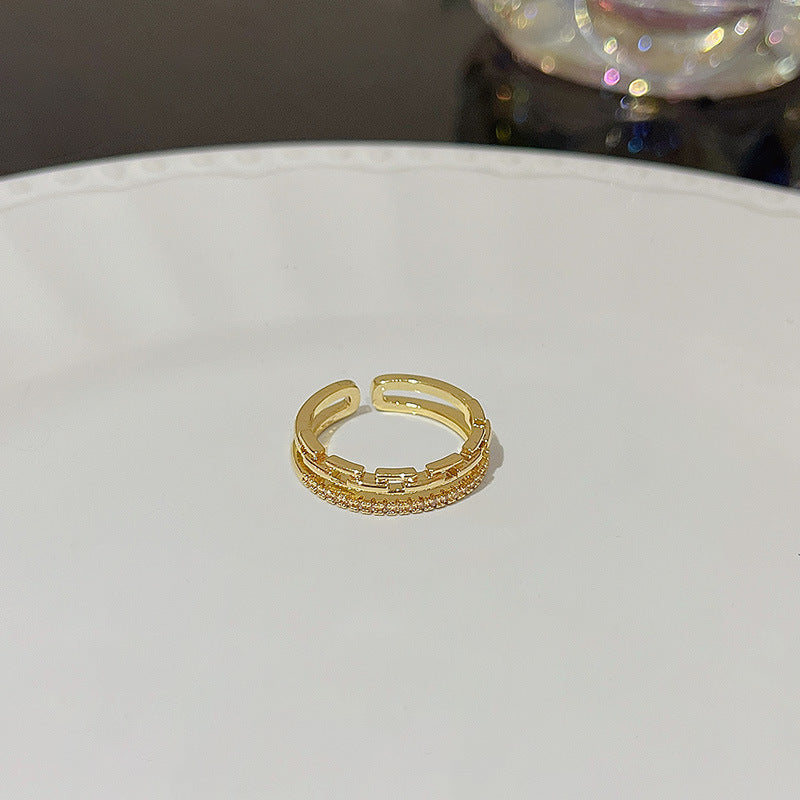 Anello farfalla zircone regolabile da donna