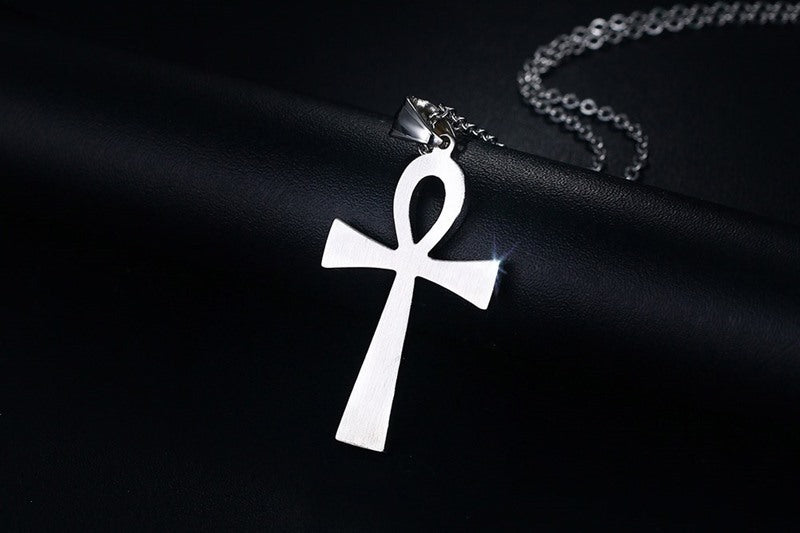 Collana croce dorata acciaio titanio