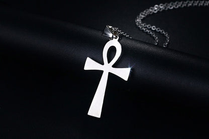 Collana croce dorata acciaio titanio