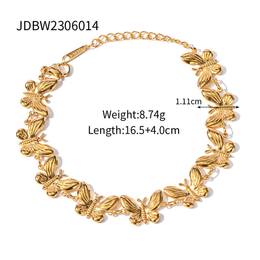 Bracciale farfalla in acciaio inossidabile