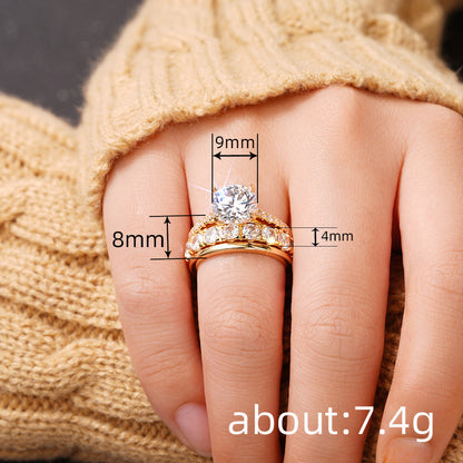 Set 3 anelli zircone diamante