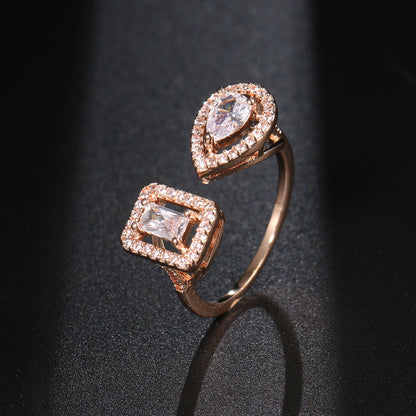 Anello zircone asimmetrico