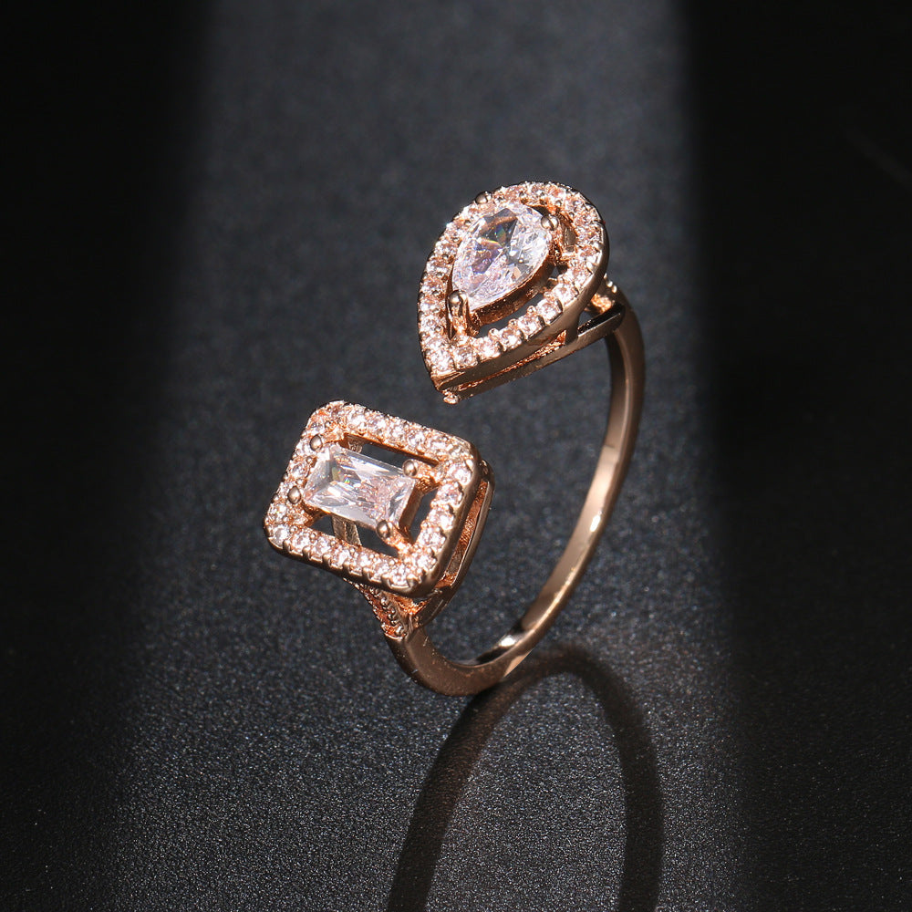 Anello zircone asimmetrico