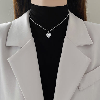 Collana pendente cuore doppio