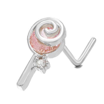 Piercing naso geometrico zircone