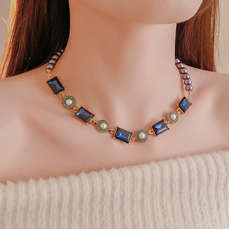 Collana perle e cristalli