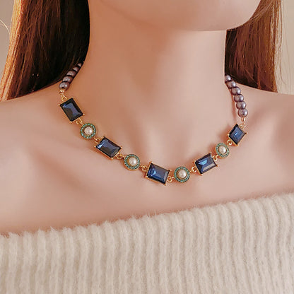 Collana perle e cristalli