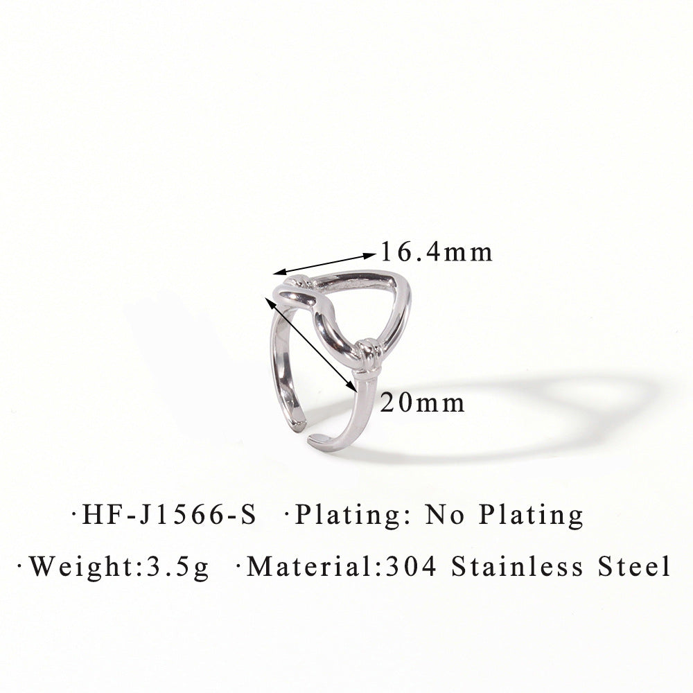Anello cuore titanio aperto