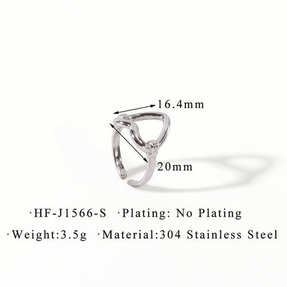 Anello cuore titanio aperto