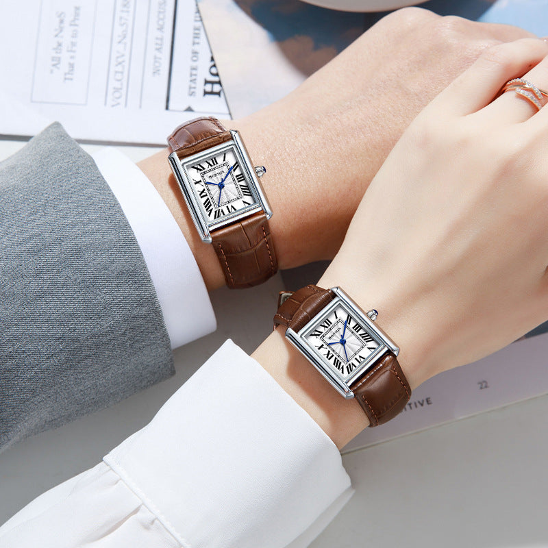 Orologio in pelle impermeabile di coppia