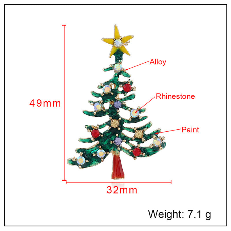 Spilla albero di Natale dorata