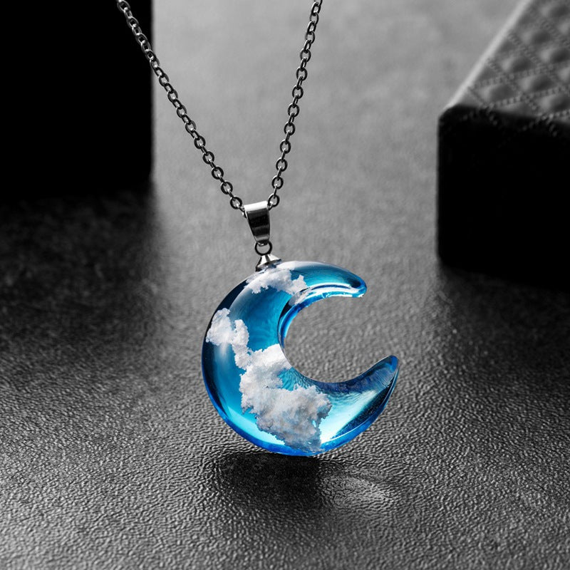 Collana resina cielo luna