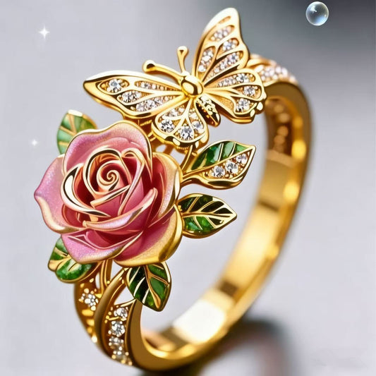 Anello farfalla smaltata