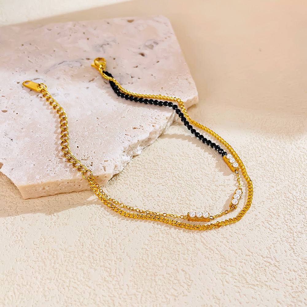 Bracciale doppio strato in titanio