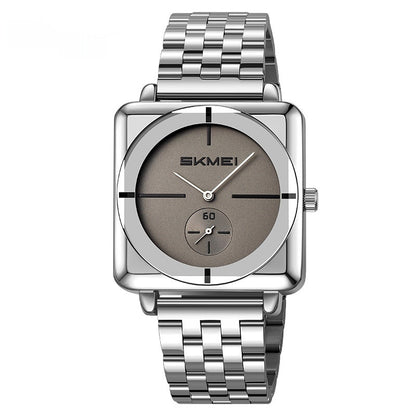 Orologio quadrato acciaio secondi