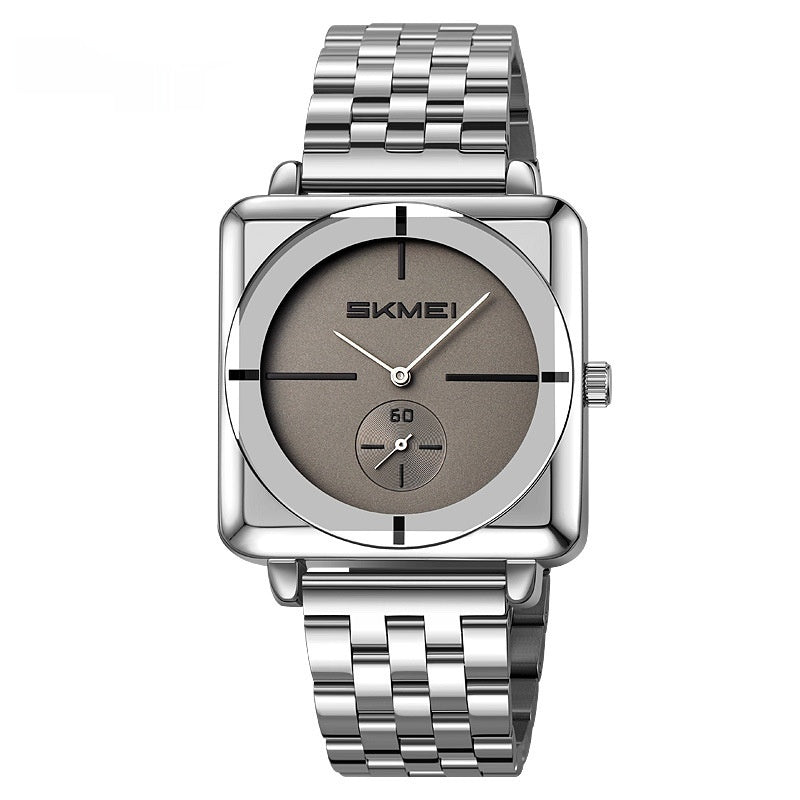Orologio quadrato acciaio secondi