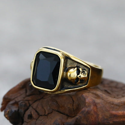 Anello uomo retrò con gemme