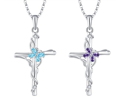 Collana croce zircone argento sterling