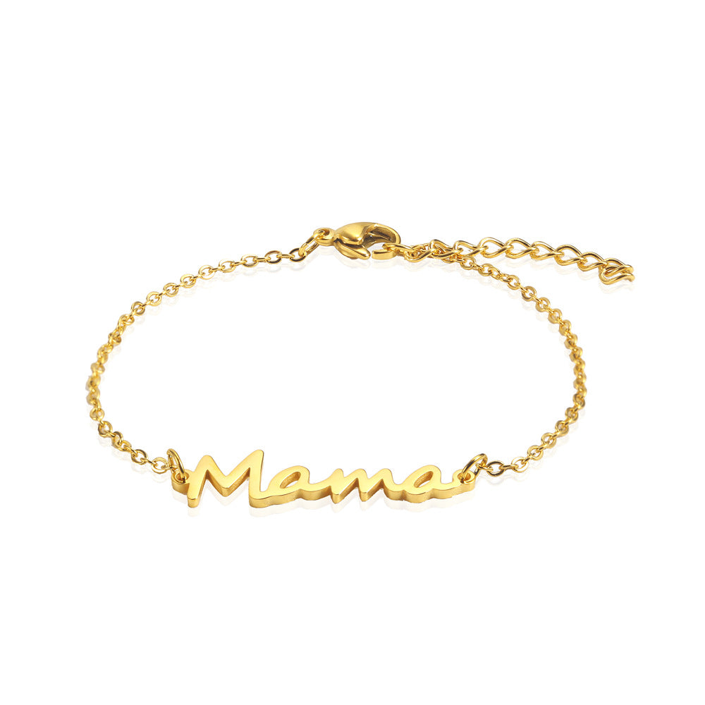 Braccialetto charm mamma titanio