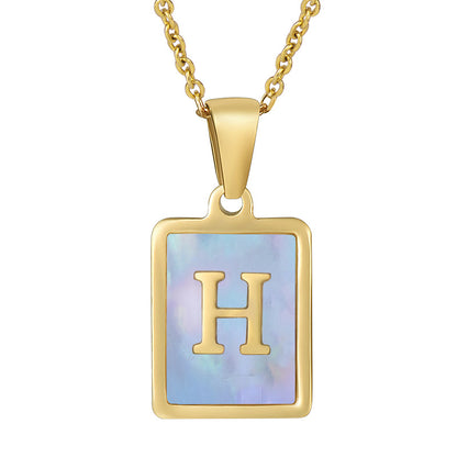 Collana titanio con lettera e conchiglia