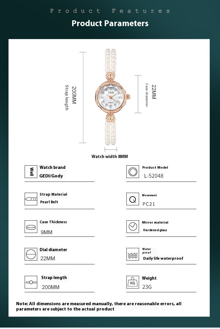 Orologio cinturino di perle
