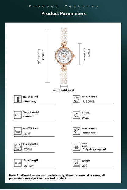 Orologio cinturino di perle