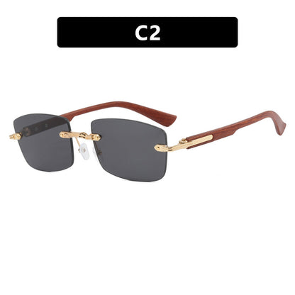 Occhiali rimless quadrati da uomo